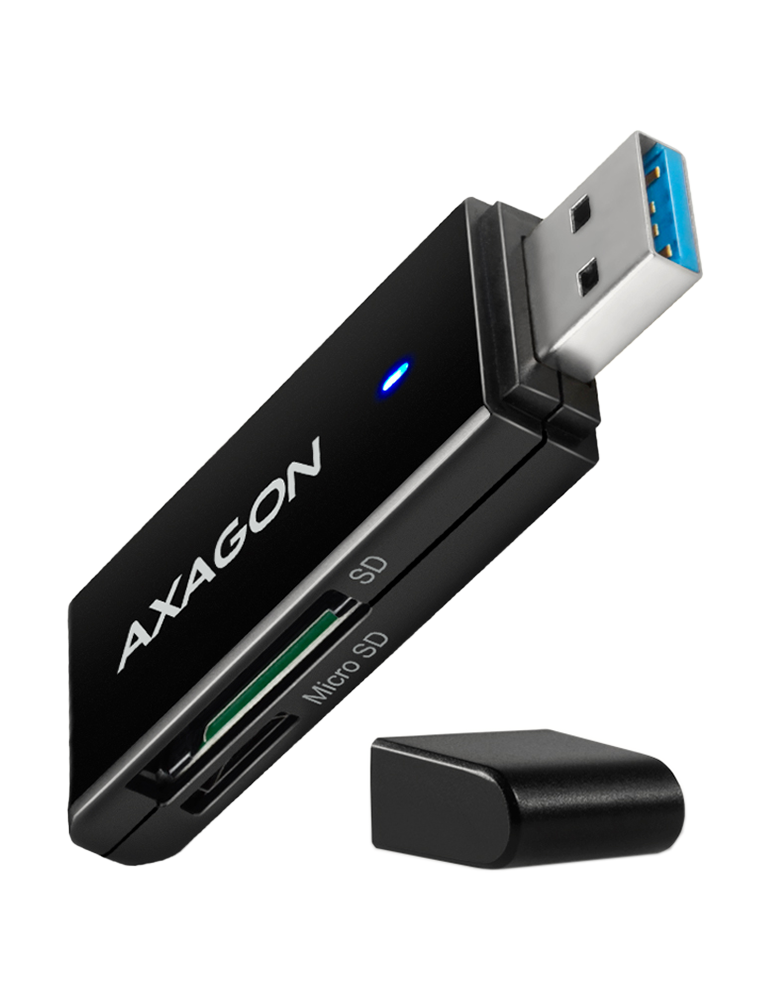 Четец за карти AXAGON Slim, USB 3.2 Gen 1, SD/microSD/MMC - 8595247906137 - 1