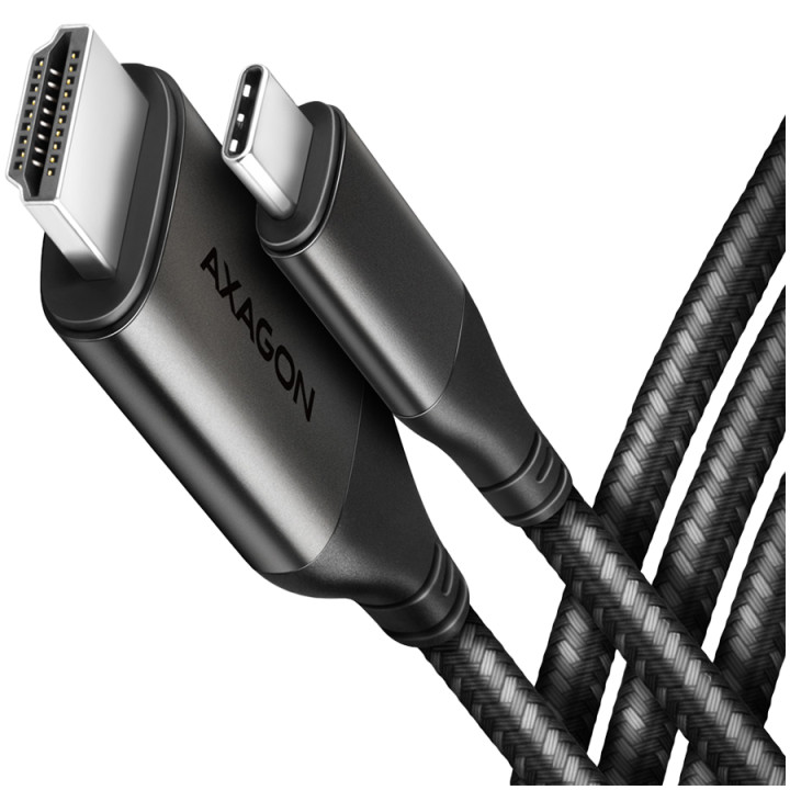 USB-C кабел AXAGON RVC-HI2MC, USB-C към HDMI 2.0 4K/60Hz 1.8m алуминий - RVC-HI2MC - 1