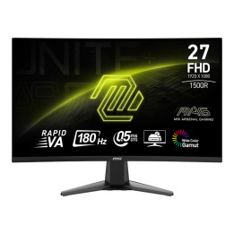 Монитор MSI MAG 27C6F, 27" VA 1920x1080 180Hz, 0.5ms, 1500R Curved - 9S6-3CE11M-038 - 1