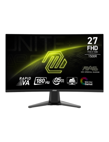 Монитор MSI MAG 27C6F, 27" VA 1920x1080 180Hz, 0.5ms, 1500R Curved - 9S6-3CE11M-038 - 1