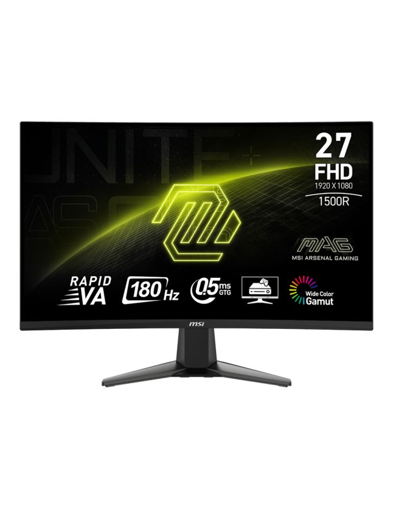 Монитор MSI MAG 27C6F, 27" VA 1920x1080 180Hz, 0.5ms, 1500R Curved - 9S6-3CE11M-038 - 1