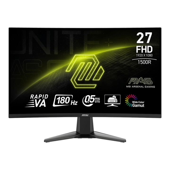 Монитор MSI MAG 27C6F, 27" VA 1920x1080 180Hz, 0.5ms, 1500R Curved - 9S6-3CE11M-038 - 1