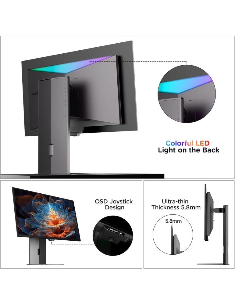 Монитор KOORUI 27 S2721XO, 27" OLED 2560x1440 240Hz, 0.03ms, 99% DCI-P3, DP 1.4, HDMI 2.1 - 2