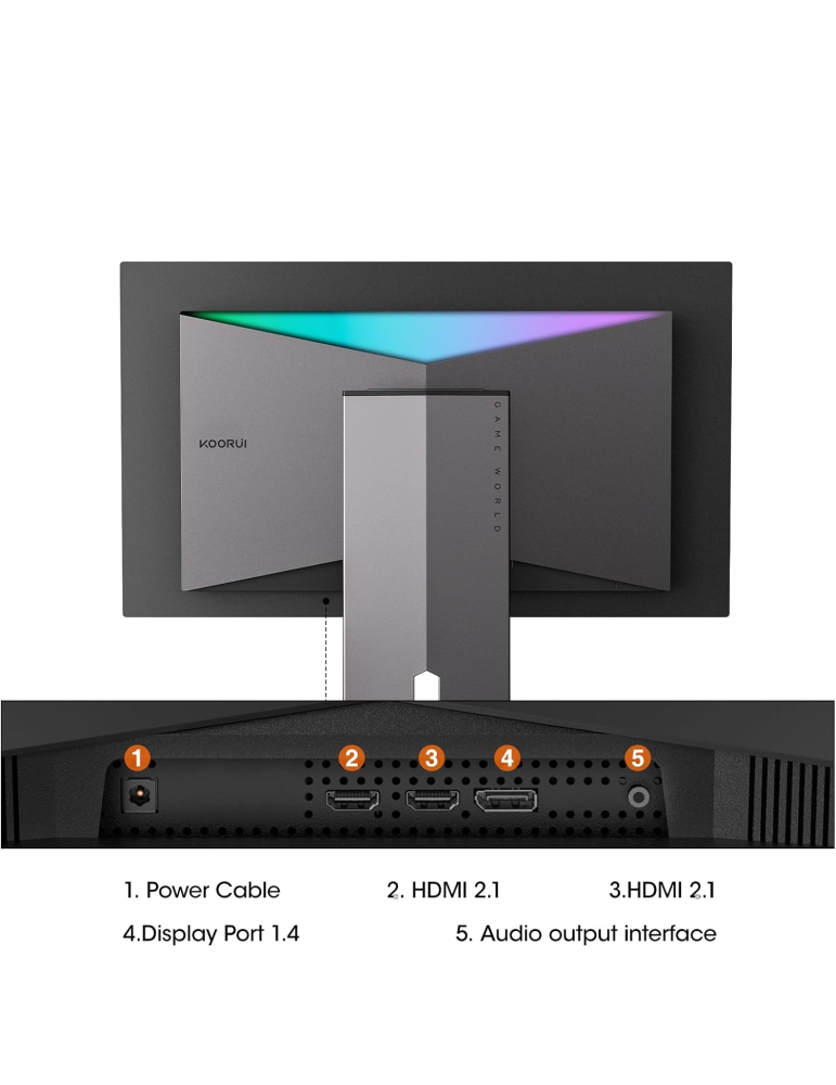 Монитор KOORUI 27 S2721XO, 27" OLED 2560x1440 240Hz, 0.03ms, 99% DCI-P3, DP 1.4, HDMI 2.1 - 3