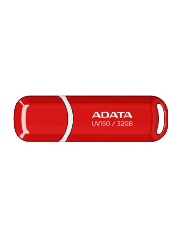 USB флаш памет ADATA UV150, 32GB USB 3.2 Gen1, червена - AUV150-32G-RRD - 1