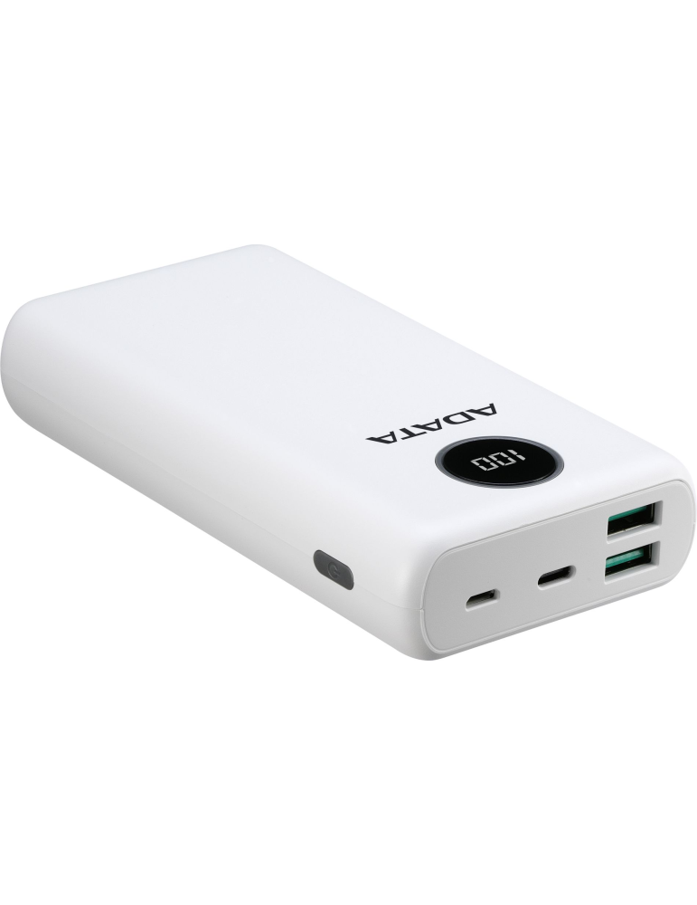 Външна батерия ADATA P20000 Quick Charge, 20000mAh, USB-C, бял - AP20000QCD-DGT-CWH - 1