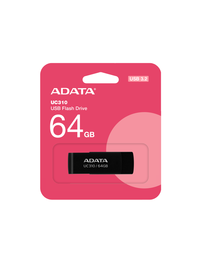 USB флаш памет ADATA UC310, 64GB USB 3.2 Gen1 - UC310-64G-RBK - 2