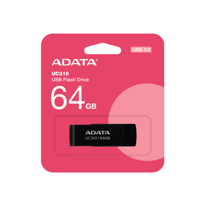 USB флаш памет ADATA UC310, 64GB USB 3.2 Gen1 - UC310-64G-RBK - 2