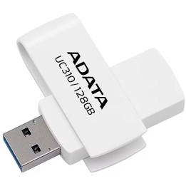 USB флаш памет ADATA UC310, 128GB, USB 3.2 Gen1, бяла - UC310-128G-RWH - 1