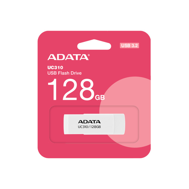 USB флаш памет ADATA UC310, 128GB, USB 3.2 Gen1, бяла - UC310-128G-RWH - 2