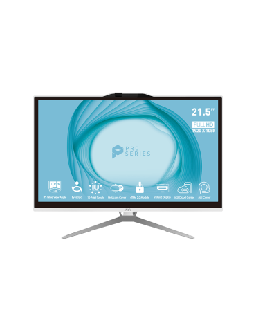 All in One компютър MSI PRO AP222T 13M-435EU, 21.5" IPS 1920x1080 Touchscreen, Intel Pentium G7400, 4GB DDR4, 128GB SSD, Win 11 