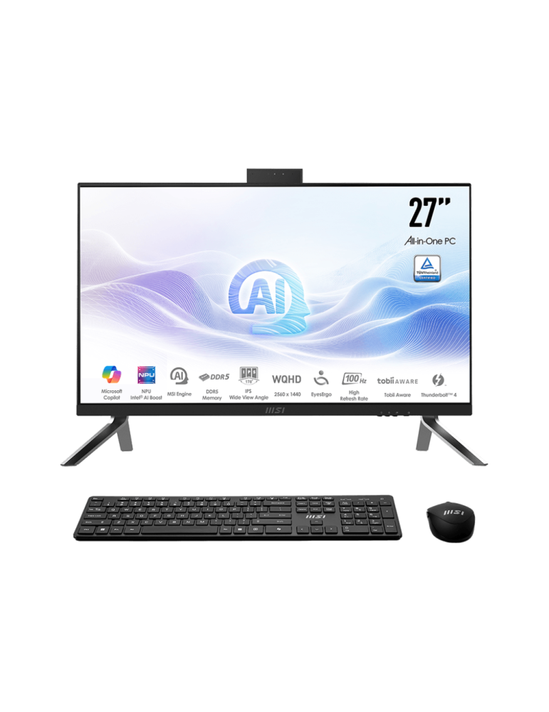 All in One компютър MSI Modern AM273Q AI 1UM-280EU, 27" IPS 2560x1440, Intel Core Ultra 7 155H, 32GB DDR5, 1TB SSD, Win 11 Home 