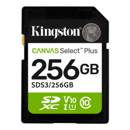 SD карта Kingston Canvas Select Plus G3, 256GB, UHS-I Class 10 U3 V30, 150MB/s - SDC3/256GB - 1