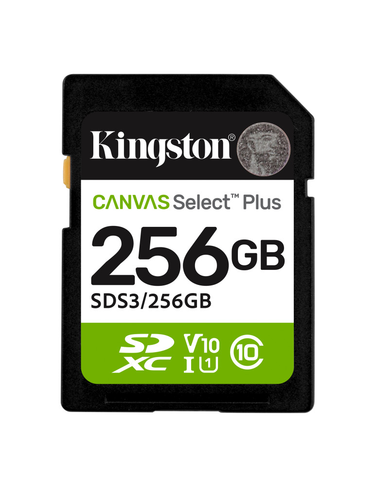 SD карта Kingston Canvas Select Plus G3, 256GB, UHS-I Class 10 U3 V30, 150MB/s - SDC3/256GB - 1