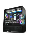 Кутия Zalman Chronix BLACK V2, Middle Tower ATX, Tempered Glass, 3x120mm A-RGB, USB-C - Chronix-BLACK-V2 - 2