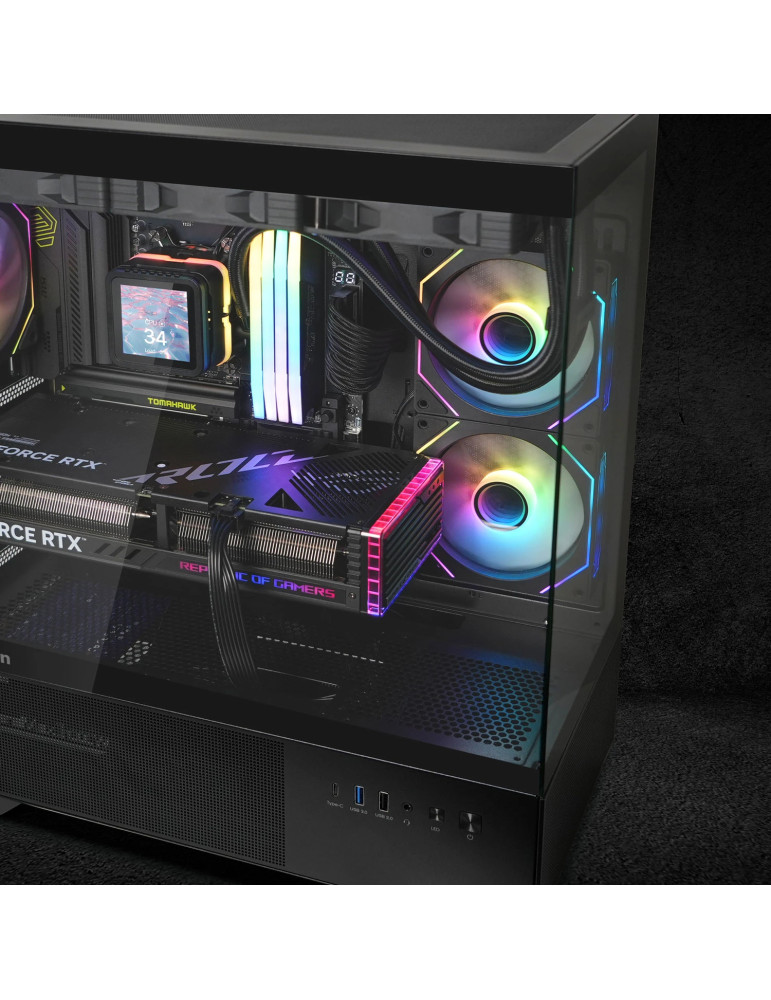 Кутия Zalman Chronix BLACK V2, Middle Tower ATX, Tempered Glass, 3x120mm A-RGB, USB-C - Chronix-BLACK-V2 - 12