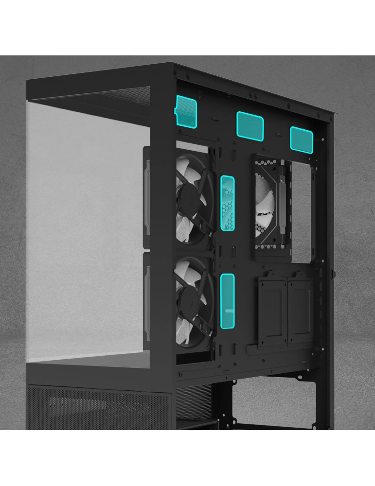 Кутия Zalman Chronix BLACK V2, Middle Tower ATX, Tempered Glass, 3x120mm A-RGB, USB-C - Chronix-BLACK-V2 - 22