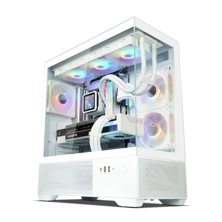 Компютърна кутия Zalman Chronix White V2 ATX, Middle Tower, 3x120mm A-RGB, USB-C, Tempered Glass - 3