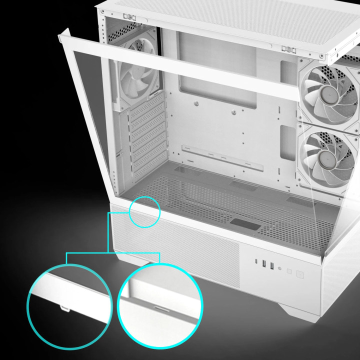 Компютърна кутия Zalman Chronix White V2 ATX, Middle Tower, 3x120mm A-RGB, USB-C, Tempered Glass - 14