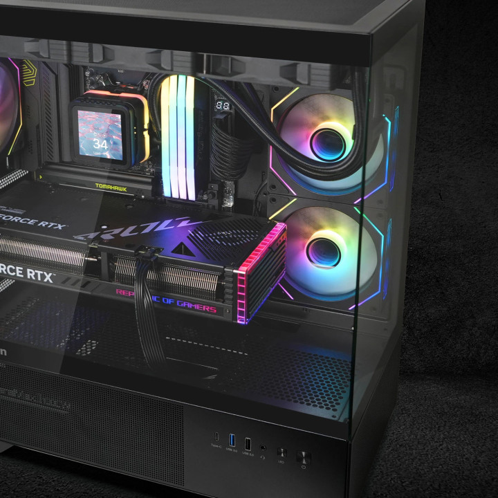 Компютърна кутия Zalman Chronix Black V2, ATX Middle Tower, Tempered Glass, 3x120mm A-RGB, USB-C - CHRONIX-BLACK-V2 - 12