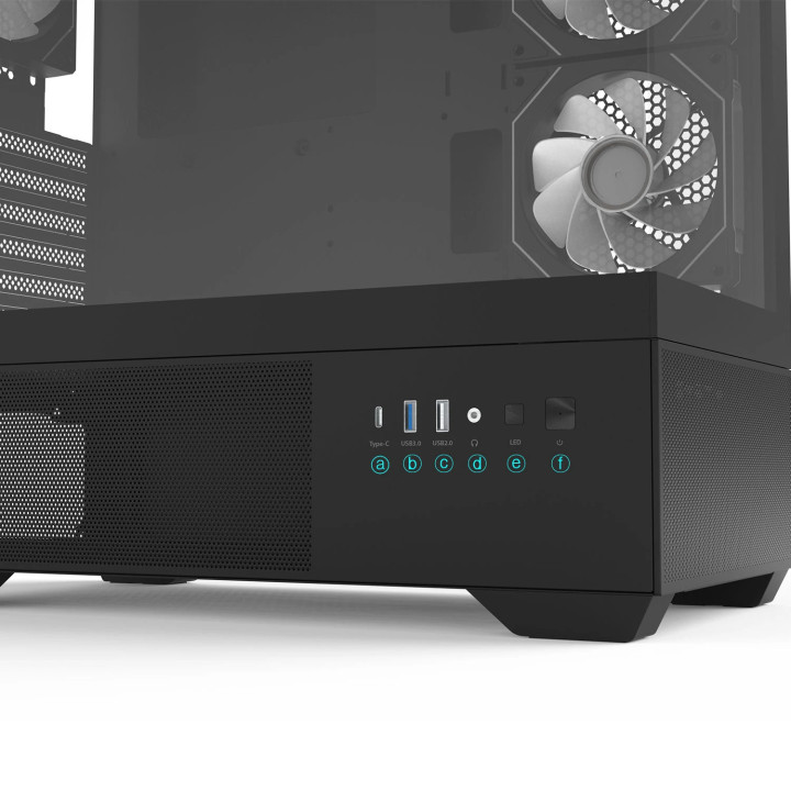 Компютърна кутия Zalman Chronix Black V2, ATX Middle Tower, Tempered Glass, 3x120mm A-RGB, USB-C - CHRONIX-BLACK-V2 - 15