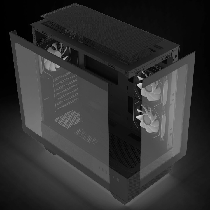 Компютърна кутия Zalman Chronix Black V2, ATX Middle Tower, Tempered Glass, 3x120mm A-RGB, USB-C - CHRONIX-BLACK-V2 - 18