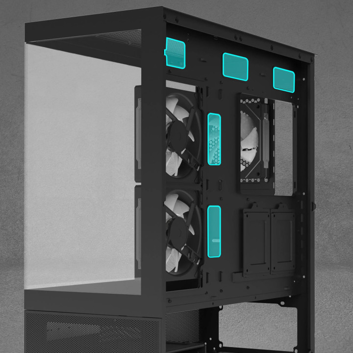 Компютърна кутия Zalman Chronix Black V2, ATX Middle Tower, Tempered Glass, 3x120mm A-RGB, USB-C - CHRONIX-BLACK-V2 - 22