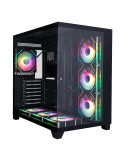 Кутия 1stPlayer MEGAVIEW MV8 Black, ATX/mATX/Mini-ITX, Middle Tower, 7x120mm A-RGB вентилатора, Tempered Glass, Черна - MV8-TP-B