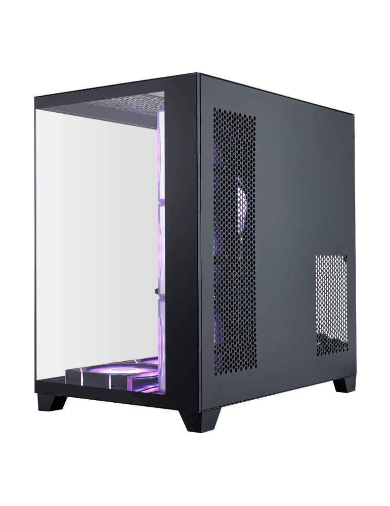 Кутия 1stPlayer MEGAVIEW MV8 Black, ATX/mATX/Mini-ITX, Middle Tower, 7x120mm A-RGB вентилатора, Tempered Glass, Черна - MV8-TP-B