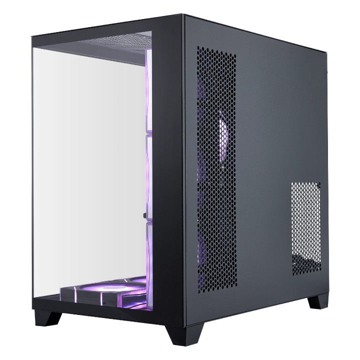 Кутия 1stPlayer MEGAVIEW MV8 Black, ATX/mATX/Mini-ITX, Middle Tower, 7x120mm A-RGB вентилатора, Tempered Glass, Черна - MV8-TP-B