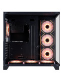 Кутия 1stPlayer MEGAVIEW MV8 Black, ATX/mATX/Mini-ITX, Middle Tower, 7x120mm A-RGB вентилатора, Tempered Glass, Черна - MV8-TP-B