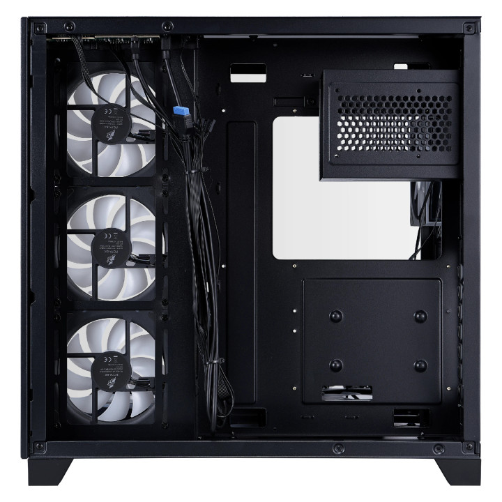 Кутия 1stPlayer MEGAVIEW MV8 Black, ATX/mATX/Mini-ITX, Middle Tower, 7x120mm A-RGB вентилатора, Tempered Glass, Черна - MV8-TP-B