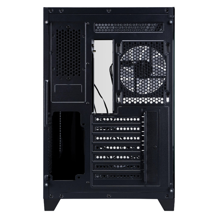 Кутия 1stPlayer MEGAVIEW MV8 Black, ATX/mATX/Mini-ITX, Middle Tower, 7x120mm A-RGB вентилатора, Tempered Glass, Черна - MV8-TP-B