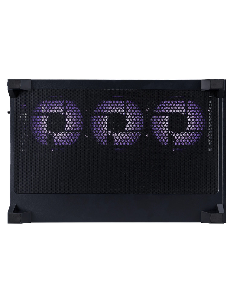 Кутия 1stPlayer MEGAVIEW MV8 Black, ATX/mATX/Mini-ITX, Middle Tower, 7x120mm A-RGB вентилатора, Tempered Glass, Черна - MV8-TP-B