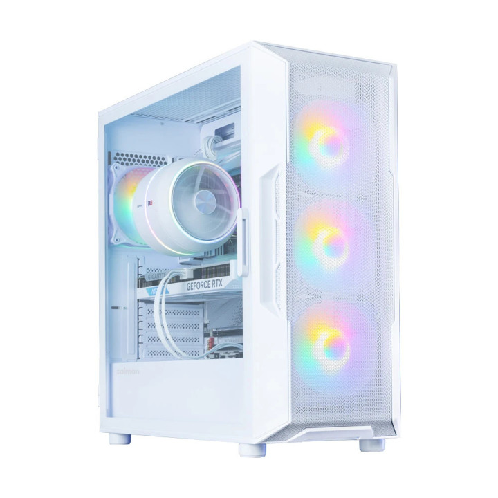 Кутия Zalman I3 NEO V2 White, ATX/mATX/Mini-ITX, Middle Tower, Tempered Glass, RGB (4 вентилатора), Mesh - I3-NEO-V2 - 2