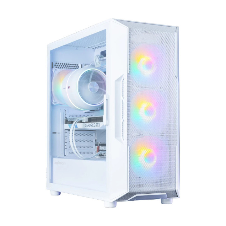 Кутия Zalman I3 NEO V2 White, ATX/mATX/Mini-ITX, Middle Tower, Tempered Glass, RGB (4 вентилатора), Mesh - I3-NEO-V2 - 3