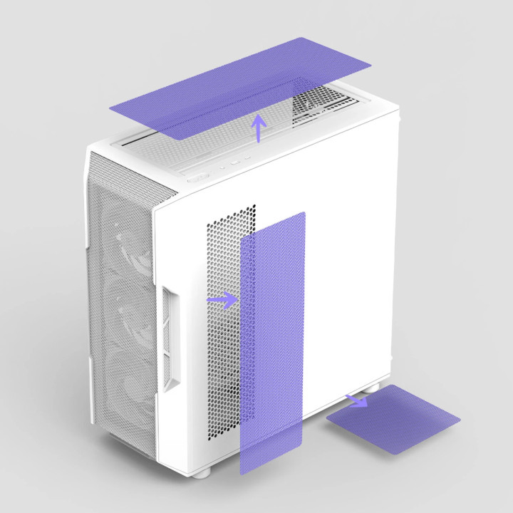Кутия Zalman I3 NEO V2 White, ATX/mATX/Mini-ITX, Middle Tower, Tempered Glass, RGB (4 вентилатора), Mesh - I3-NEO-V2 - 12