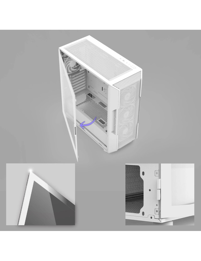 Кутия Zalman I3 NEO V2 White, ATX/mATX/Mini-ITX, Middle Tower, Tempered Glass, RGB (4 вентилатора), Mesh - I3-NEO-V2 - 15