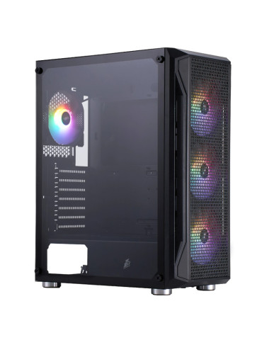 Геймърски компютър ION Firebase X5 RGB с процесор Intel Core i3-14100F, видео карта Nvidia GeForce RTX 4060 Ti 8GB GDDR6, RAM памет 16GB(2x8GB) DDR4 3200MHz, SSD 512GB NVMe