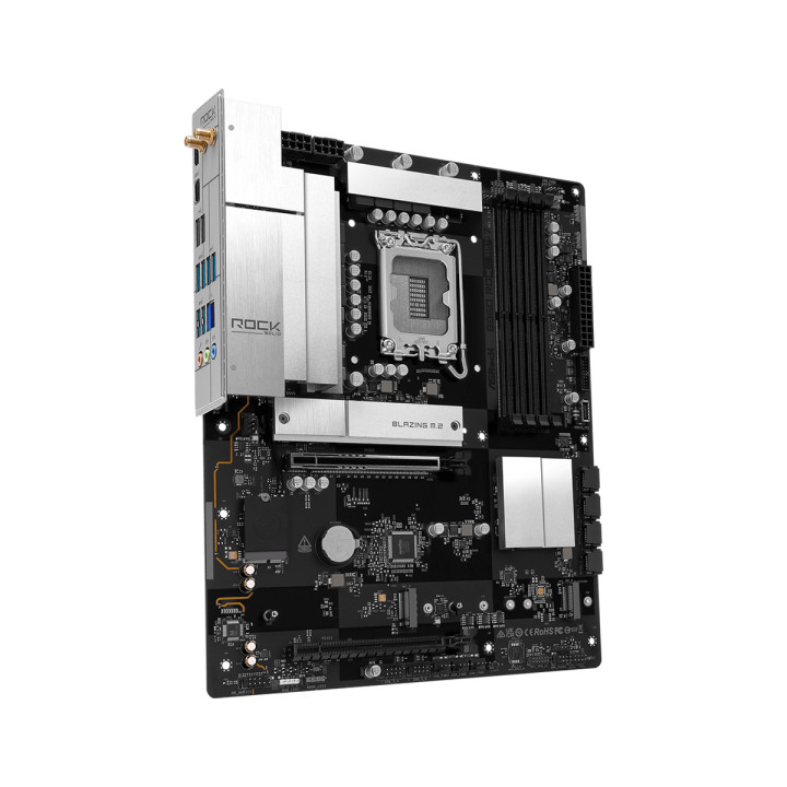 Дънна платка ASROCK B860 Rock Wi-Fi 7, Socket 1851, Intel B860 Chipset, 4x DDR5, 1x PCIe 5.0 x16, ATX - 4711589494176 - 3