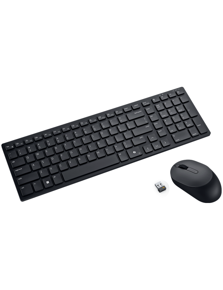Bluetooth комплект клавиатура и мишка Dell KM555, безжична, Bluetooth/RF, Full-Size QWERTY, оптична мишка, черна - KM555 - 1