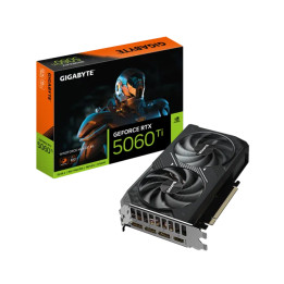 Видео карта GIGABYTE GeForce RTX 5060 Ti WINDFORCE MAX OC, 8GB GDDR7, 128-bit, PCIe 5.0 - GV-N506TWF2MAX OC-8GD - 1