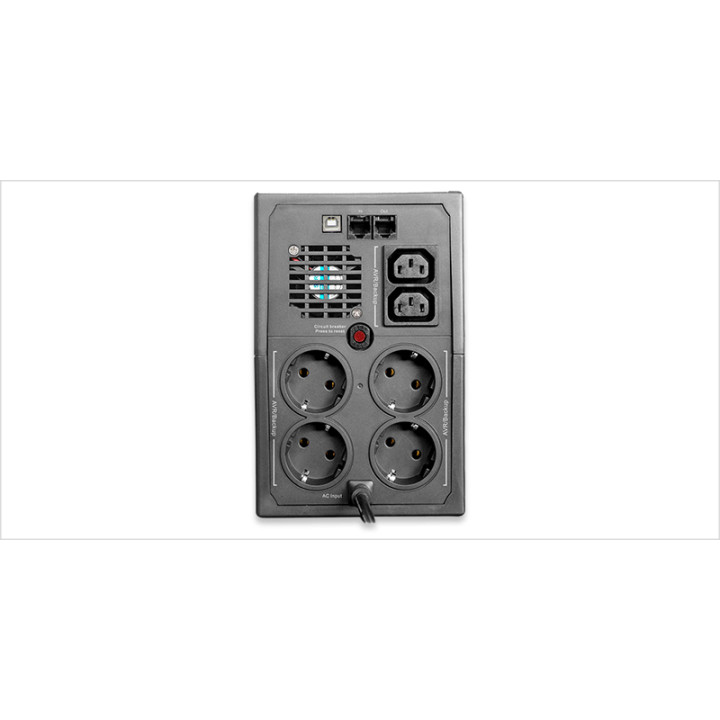 Токозахранващо устройство UPS REPOTEC RPT-5720DU, 2000VA/1200W, Line-Interactive, Simulated Sine Wave, 4xSchuko + 2xIEC-320, USB