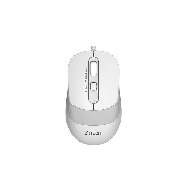 Мишка A4TECH FM10, USB, Оптичен сензор, 1600 DPI, 4 бутона, Бяла - FM10 WHITE - 1