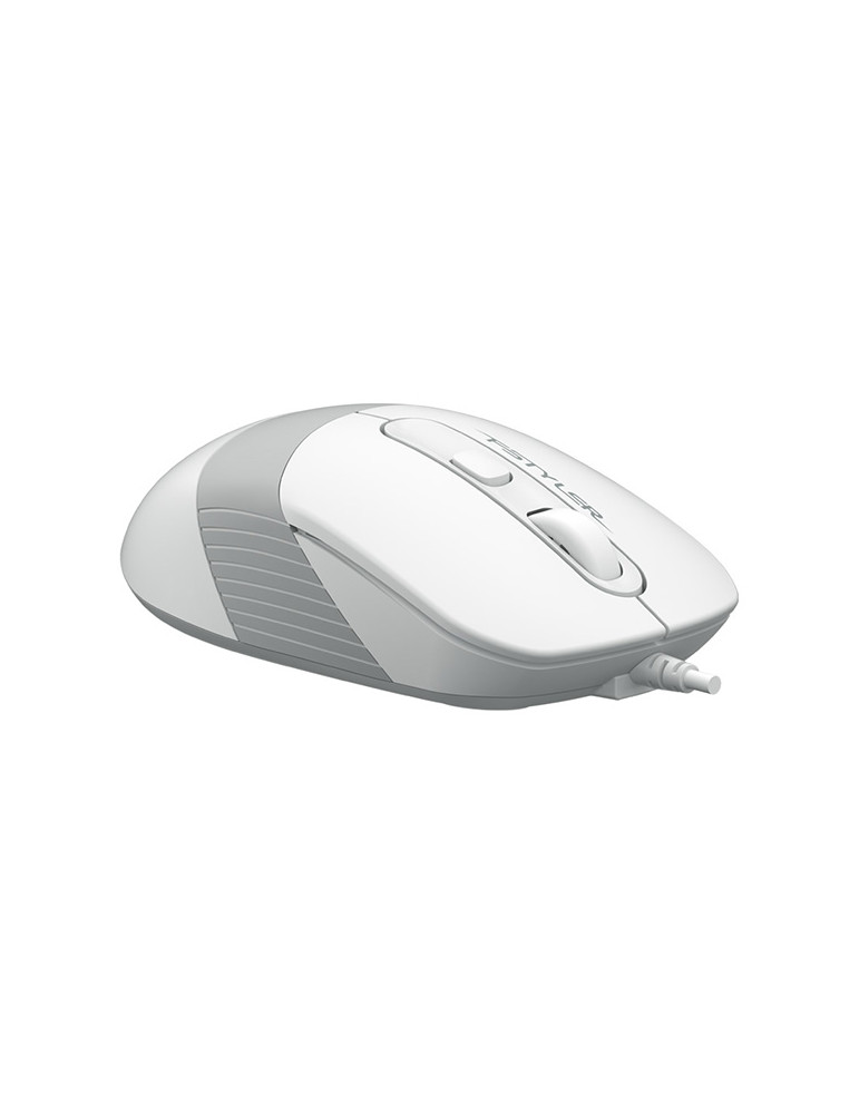 Мишка A4TECH FM10, USB, Оптичен сензор, 1600 DPI, 4 бутона, Бяла - FM10 WHITE - 2
