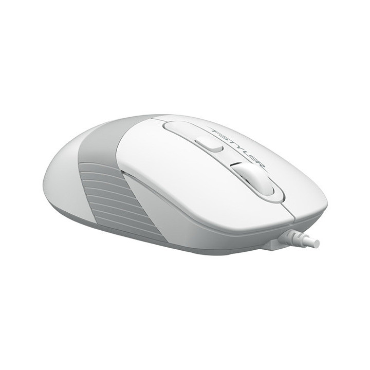 Мишка A4TECH FM10, USB, Оптичен сензор, 1600 DPI, 4 бутона, Бяла - FM10 WHITE - 2