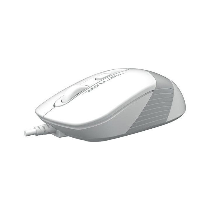 Мишка A4TECH FM10, USB, Оптичен сензор, 1600 DPI, 4 бутона, Бяла - FM10 WHITE - 3