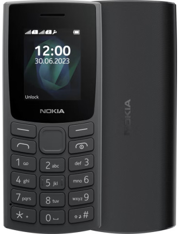 Телефон Nokia 105 DS, 1.8" QQVGA 120x160, Unisoc 6531E, 4MB RAM, 4MB, Li-Ion 1000mAh, Dual SIM - 1GF019CPA2L04 - 1