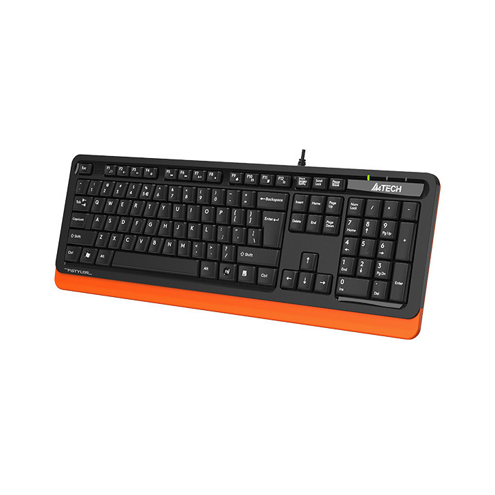 Клавиатура A4TECH FKS10, Жична 150см, 12 медийни клавиша, Оранжева, Win XP/Vista/7/8/10 - FKS10 ORANGE - 3