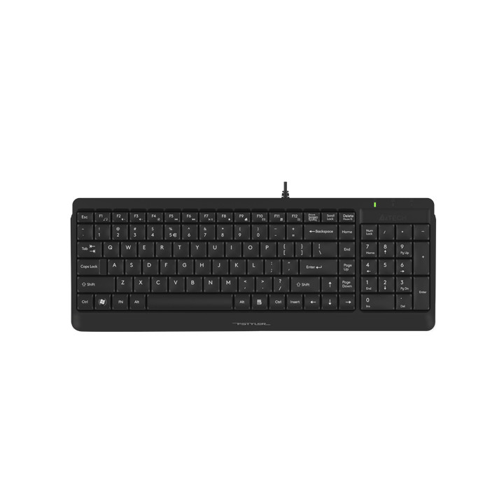 Клавиатура A4TECH FK15 FSTYLER, Мултимедийна, Жична 150cm, 12 Hotkeys, 5V/100mA, Водоустойчива - A4-KEY-FK15 - 1